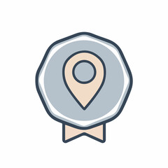 Map Marker Pin Minimalist Design Icon