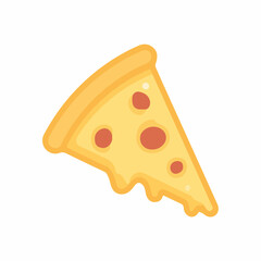 Elegant Pizza Slice Flat Style Icon
