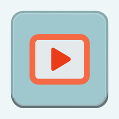 Play Button Pictogram Two-Color Design Style