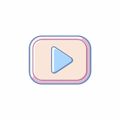 Sleek Play Button Thin-Line Icon Design