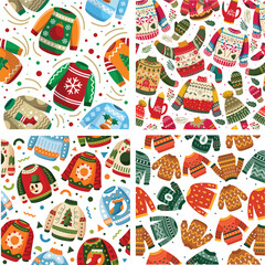 Christmas Ugly Sweaters Seamless Pattern