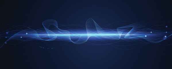 Abstract network backdrop and artificial intelligence futuristic data flow background