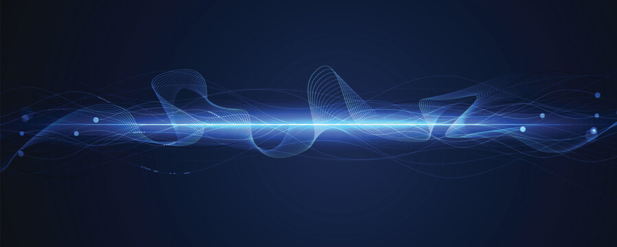 Abstract network backdrop and artificial intelligence futuristic data flow background