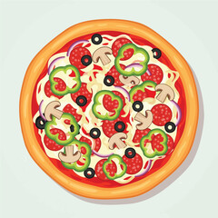 Pizza color icon vector design