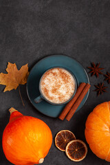 Autumn Still Life with Coffee and Fall Decor