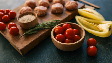 Fresh ingredients for a delicious meal preparation