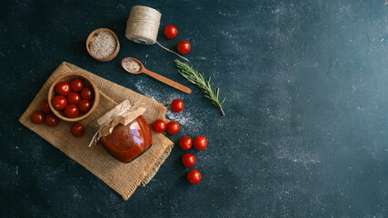 Delicious homemade tomato sauce with fresh ingredients