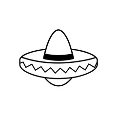Outline drawing of a sombrero