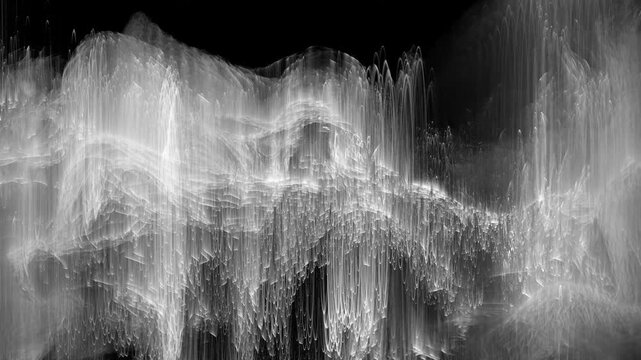 3d render of abstract art 3d mystic spiritual fantasy background of monochrome black and white optical illusion based on stripes and lines on black 