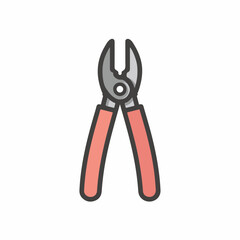 Geometric Pliers Icon in Pale Duotone