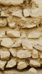 Terracotta adobe wall ancient ruins detail close-up