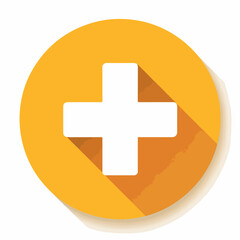 Fototapeta premium Simple Plus Symbol Icon in Pale