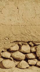 Old stone and clay construction detail.