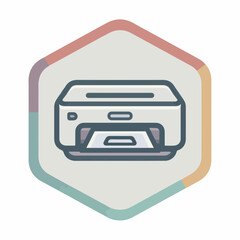 Modern Printer Icon in Minimalist Design