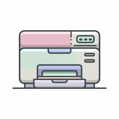 Printer Pictogram in Soft Pastel Colors