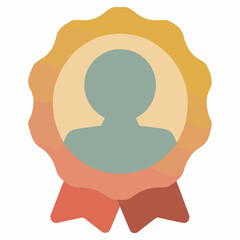 Profile Badge Flat Icon Vector Design