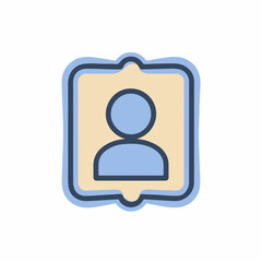 Elegant Profile Badge Monoline Icon Design