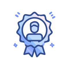 Monoline Profile Badge Icon Design