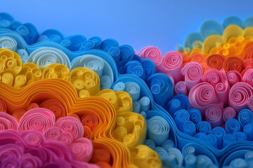 Colorful paper quilling abstract background