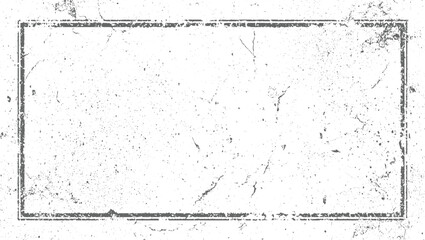 A distressed grunge rectangle frame with a textured, weathered surface and scattered speckles.
