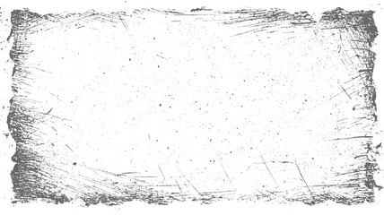 distressed grunge frame with scratches and speckles on a white background.