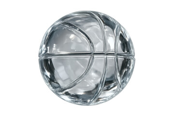 Glass basketball ball on transparent background representing sport concept