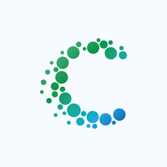 Modern Tech Dots C Logo