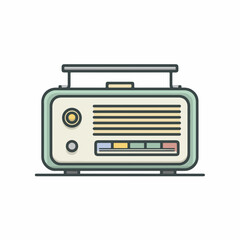 Obraz premium Minimalist Radio Icon in Soft Colors