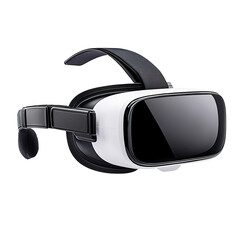 Modern VR glasses isolated on transparent background. 