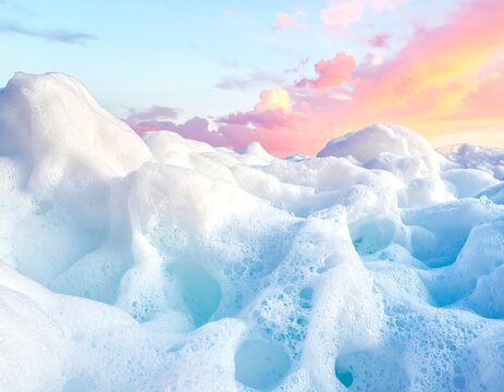 Frothy seafoam sunset