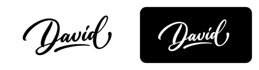 David name hand lettering calligraphy.