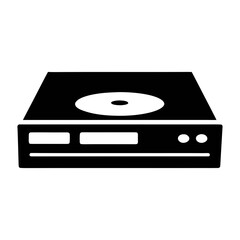 Fototapeta premium Vector art of black silhouette of a dvd player, ideal for illustrating home entertainment and media consumption concepts in designs