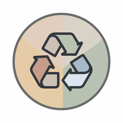 Eco-Friendly Recycle Symbol in Flat Design