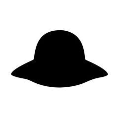 Vector art of black hat icon, representing fashion, sun protection, and style with a simple and elegant design