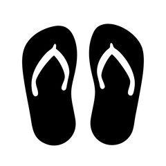 Vector art of black silhouette of a pair of flip flops this is a simple and elegant design for various creative projects