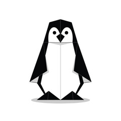 Geometric Origami Penguin Vector Illustration Modern Minimalist Design for Digital Art and Graphic Projects