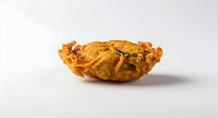 A minimalist shot of a single piece of pakora