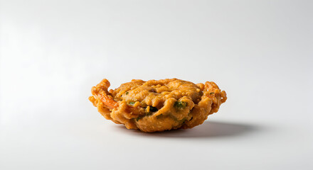 A minimalist shot of a single piece of pakora