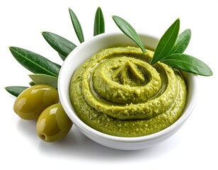 Green Olive Tapenade in Small Bowl.