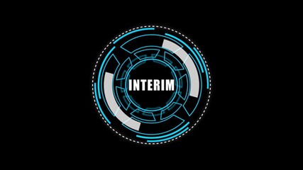 Digital HUD Display Featuring interim Acronym on a black Tech Background security