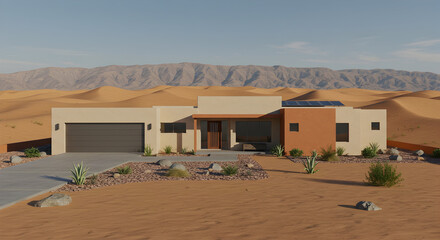 A modern desert home with a strong connection to the vast landscape
