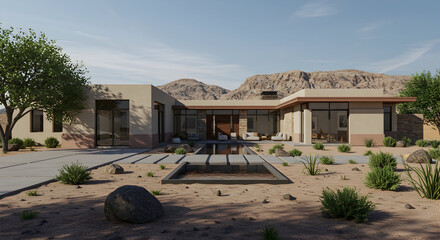 A modern desert home with a strong connection to the vast landscape