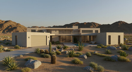 A modern desert home with a strong connection to the vast landscape