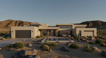 A modern desert home with a strong connection to the vast landscape