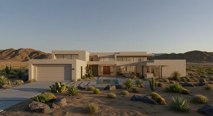 A modern desert home with a strong connection to the vast landscape