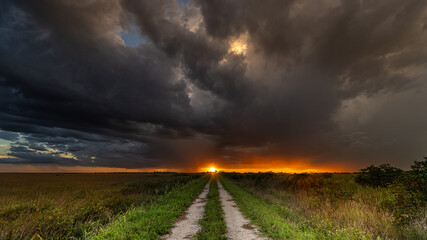 Sunset over the Florida Everglades © Michael