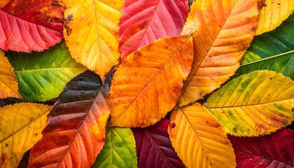 Colorful autumn leaves close-up