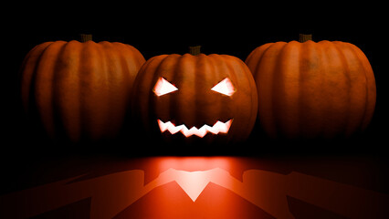 Jack-o'-lantern pumpkin lanterns, Halloween decorations