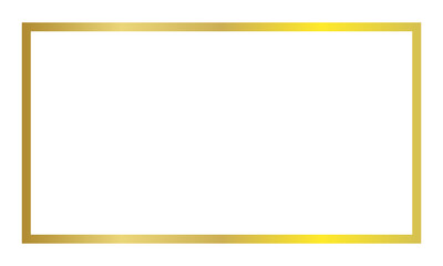 Fototapeta premium Gold rectangle frame isolated on transparent background. Luxury golden border design for invitation, card and postcard, elegant decorative PNG element