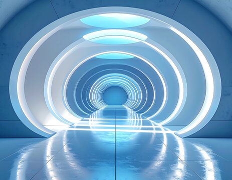 Futuristic blue tunnel (1)